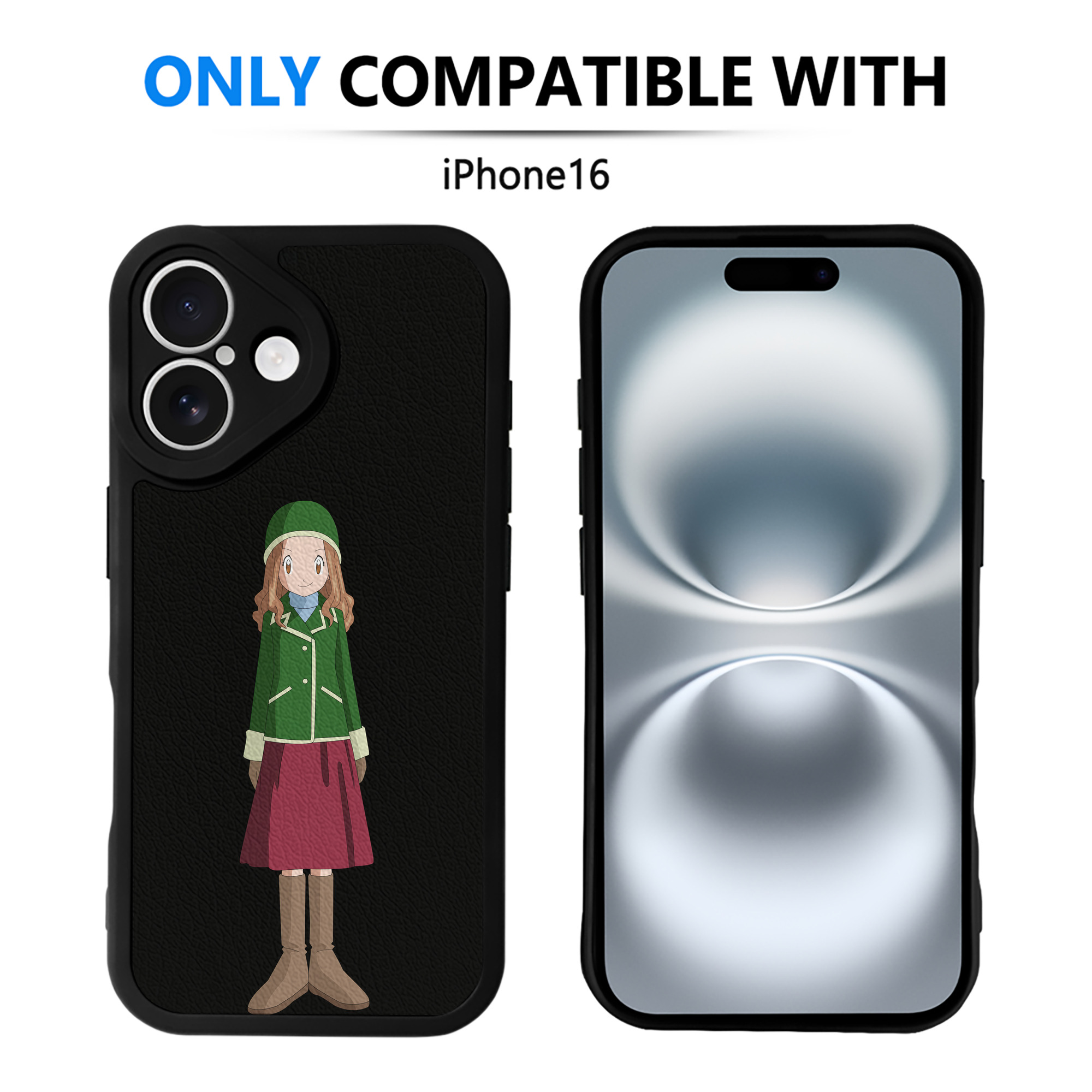 （画像用） Digimon デジタルモンスター/デジモン 【iPhone 16シリーズ対応】シリコンスマホケース（レザー調） 材質：シリコン